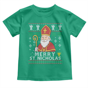 Saint Nicholas Santa Claus Christmas Toddler T Shirt TS14 Irish Green Print Your Wear