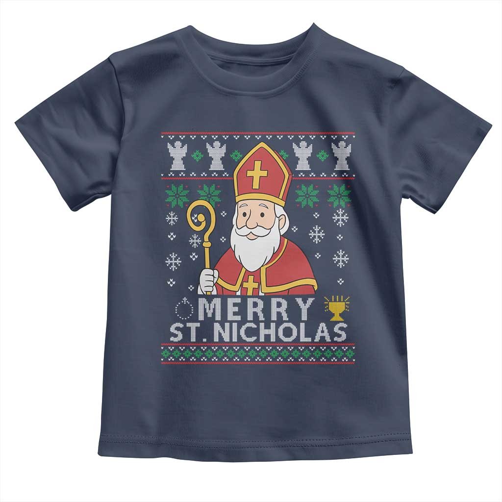 Saint Nicholas Santa Claus Christmas Toddler T Shirt TS14 Navy Print Your Wear