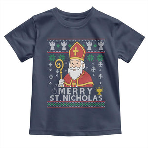 Saint Nicholas Santa Claus Christmas Toddler T Shirt TS14 Navy Print Your Wear