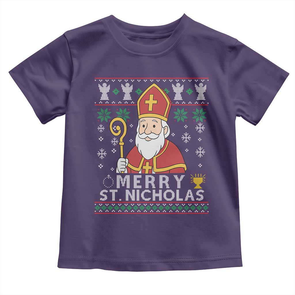 Saint Nicholas Santa Claus Christmas Toddler T Shirt TS14 Purple Print Your Wear