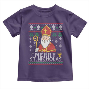 Saint Nicholas Santa Claus Christmas Toddler T Shirt TS14 Purple Print Your Wear