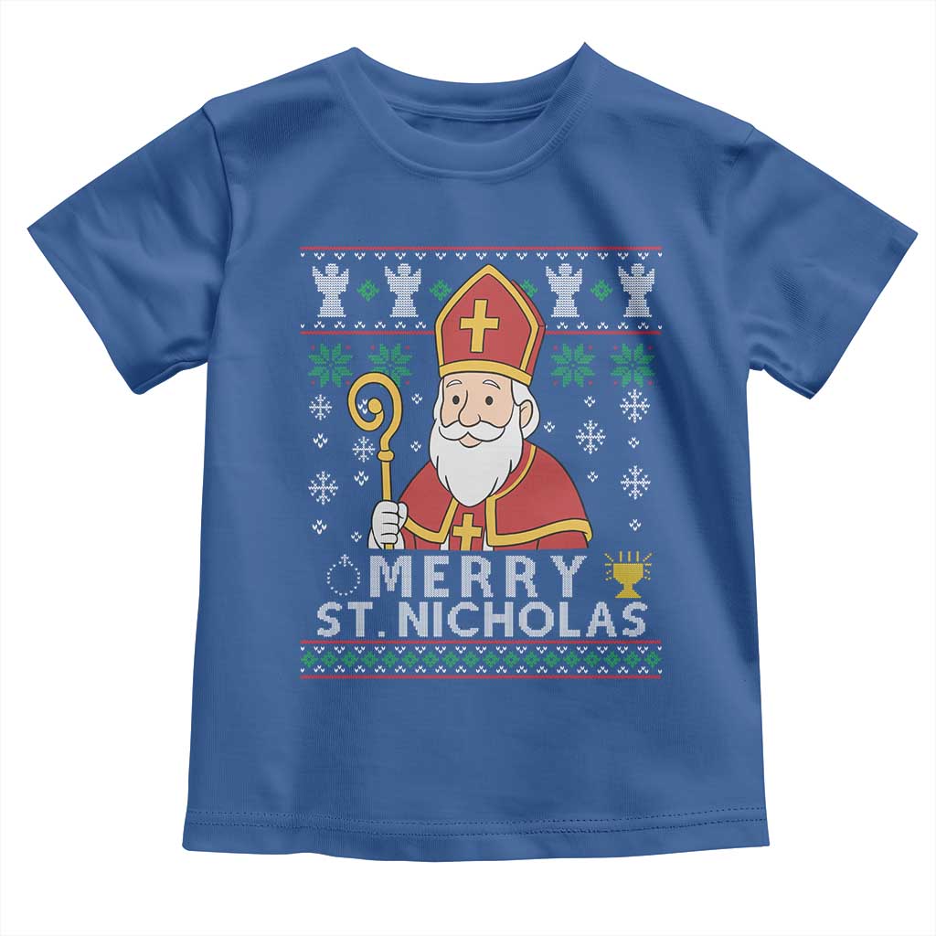 Saint Nicholas Santa Claus Christmas Toddler T Shirt TS14 Royal Blue Print Your Wear