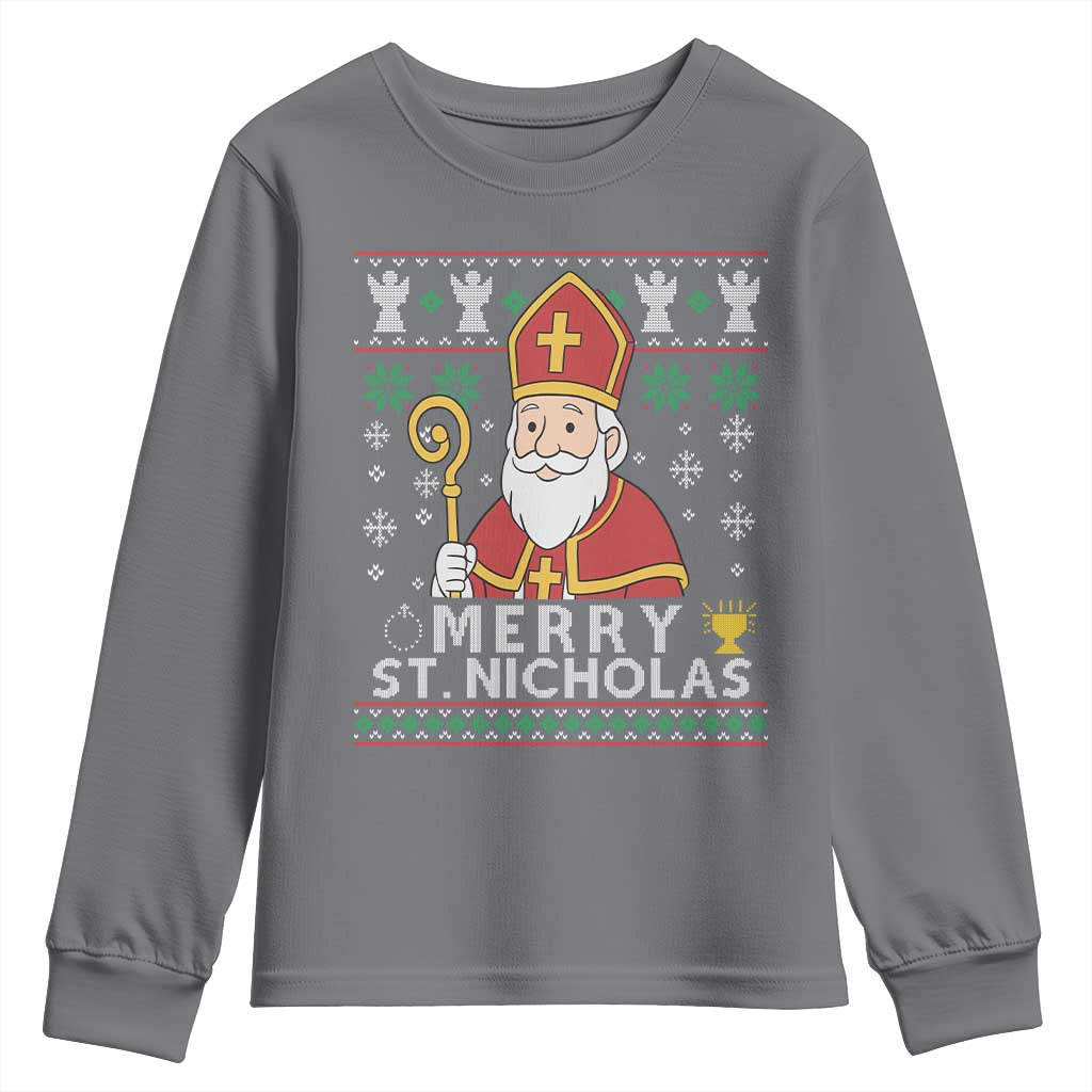 Saint Nicholas Santa Claus Christmas Youth Sweatshirt TS14 Charcoal Print Your Wear