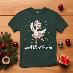 Nutcracker Goose Ballet Christmas T Shirt TS14 Dark Forest Green Print Your Wear