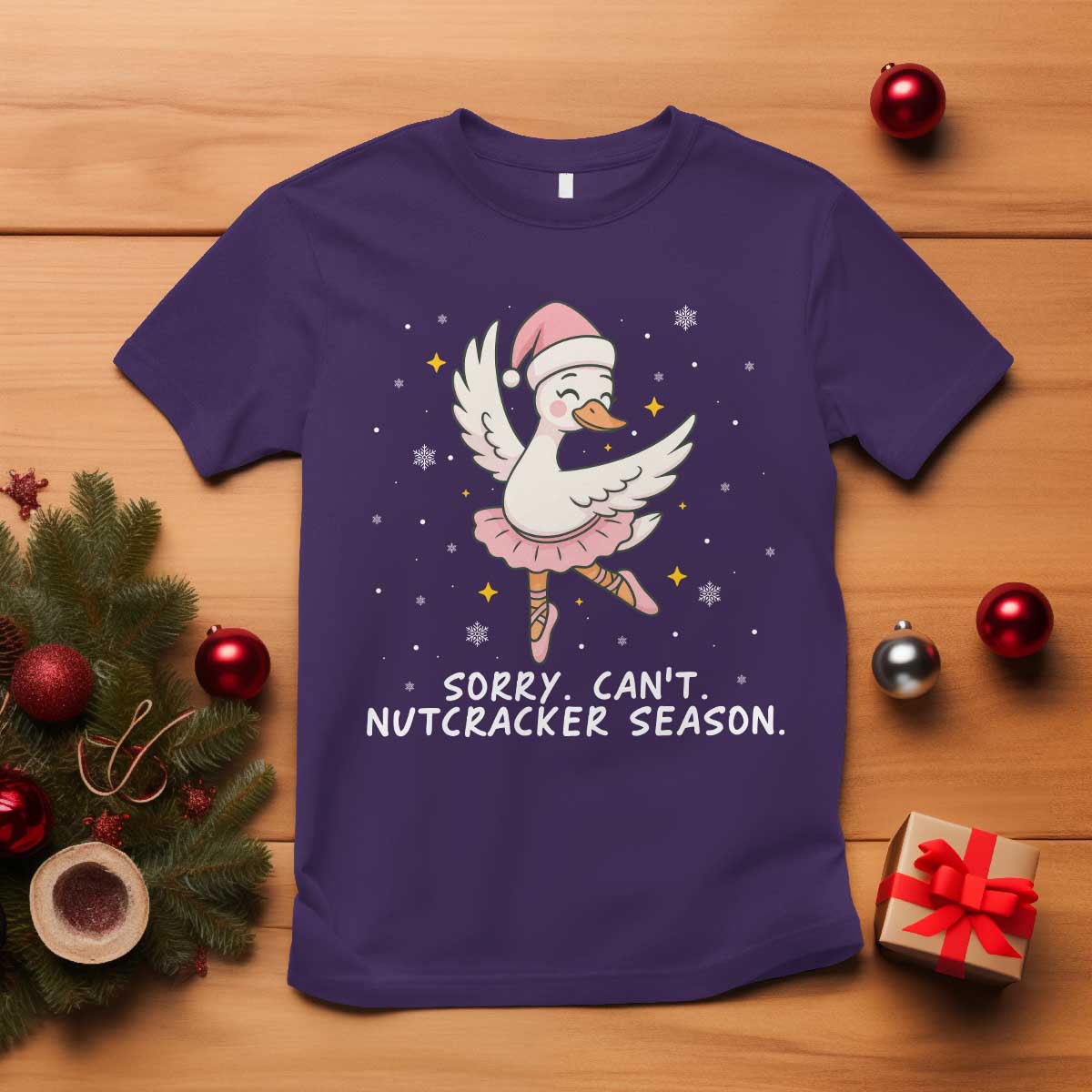 Nutcracker Goose Ballet Christmas T Shirt TS14 Purple Print Your Wear