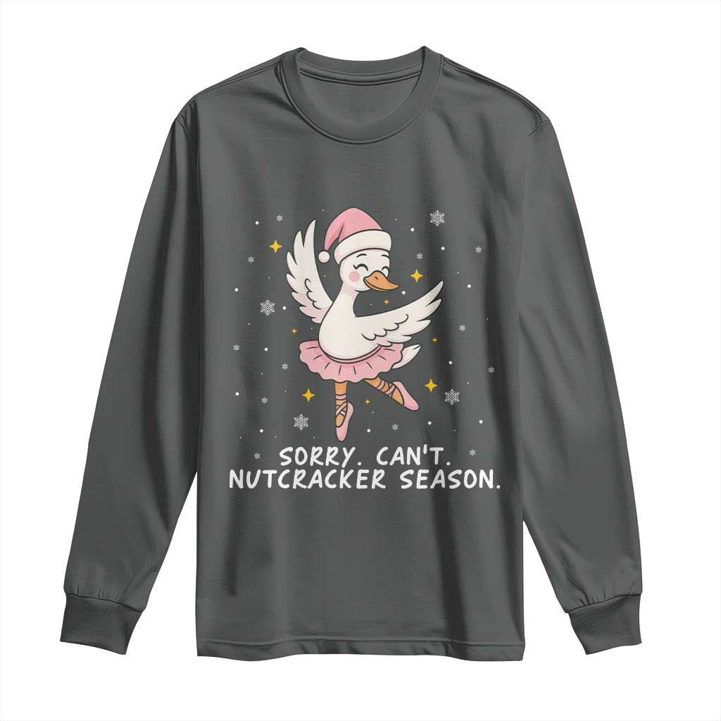 Nutcracker Goose Ballet Christmas Long Sleeve Shirt TS14 Dark Heather Print Your Wear