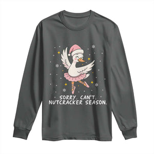 Nutcracker Goose Ballet Christmas Long Sleeve Shirt TS14 Dark Heather Print Your Wear