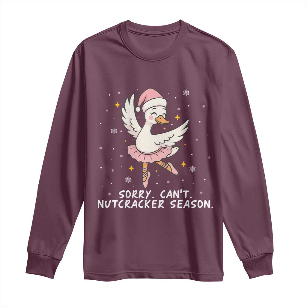 Nutcracker Goose Ballet Christmas Long Sleeve Shirt TS14 Maroon Print Your Wear