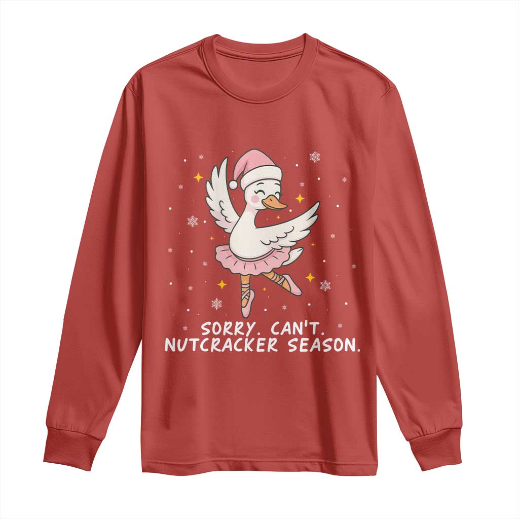 Nutcracker Goose Ballet Christmas Long Sleeve Shirt TS14 Red Print Your Wear