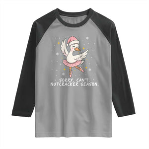 Nutcracker Goose Ballet Christmas Raglan Shirt TS14 Sport Gray Black Print Your Wear