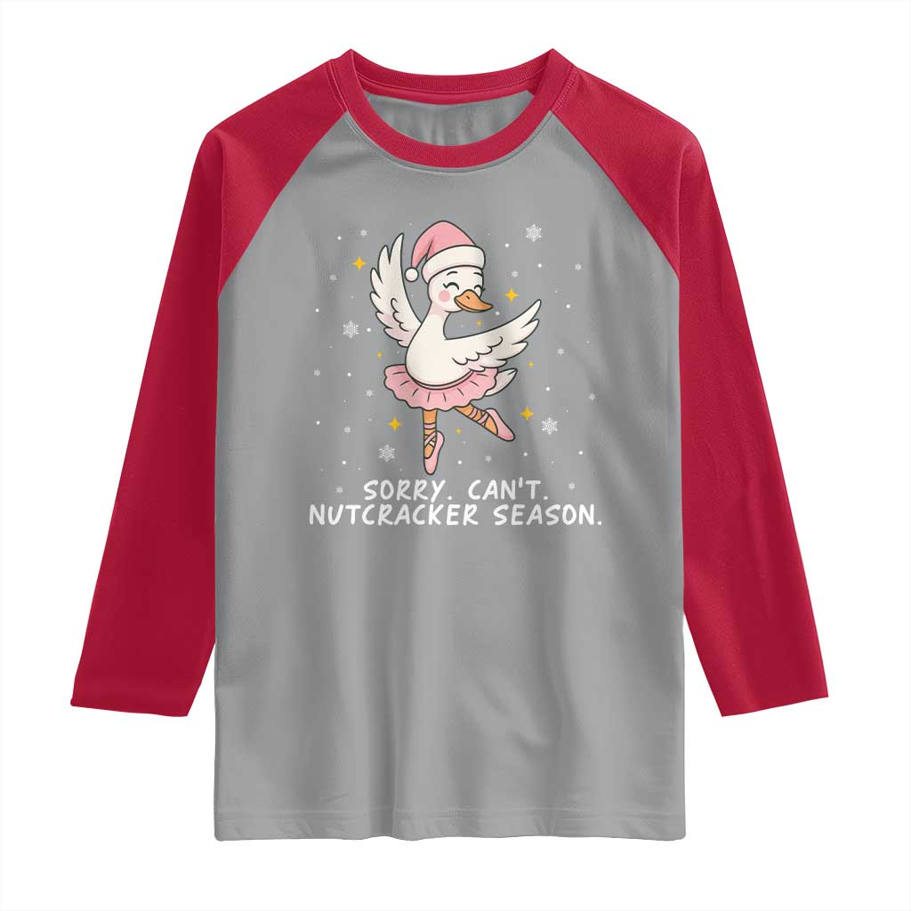Nutcracker Goose Ballet Christmas Raglan Shirt TS14 Sport Gray Red Print Your Wear