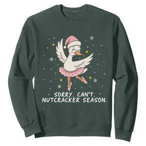 Nutcracker Goose Ballet Christmas Sweatshirt TS14 Dark Forest Green Print Your Wear