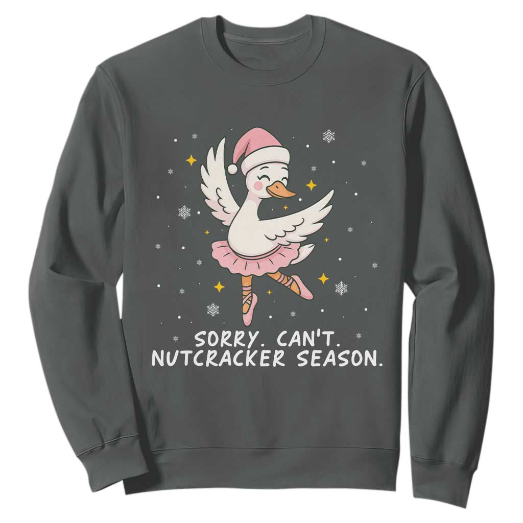 Nutcracker Goose Ballet Christmas Sweatshirt TS14 Dark Heather Print Your Wear