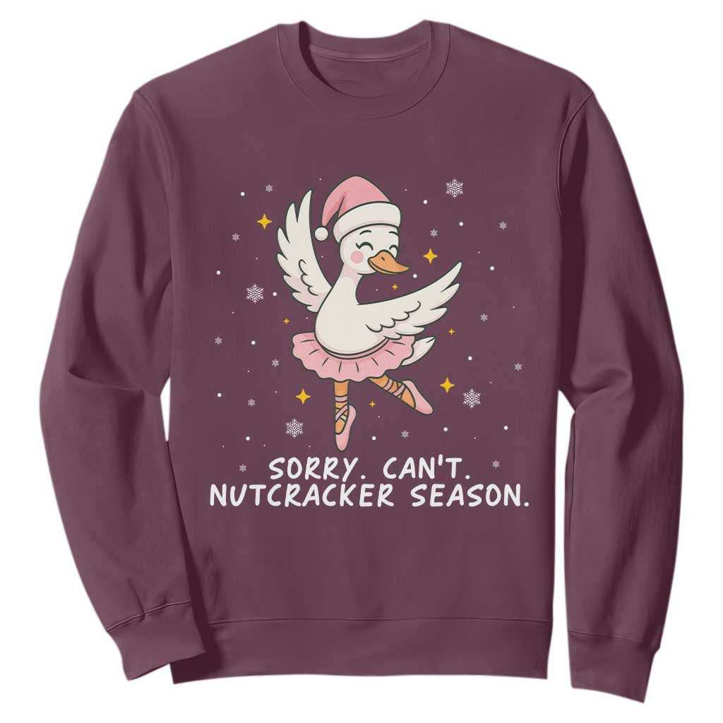 Nutcracker Goose Ballet Christmas Sweatshirt TS14 Maroon Print Your Wear
