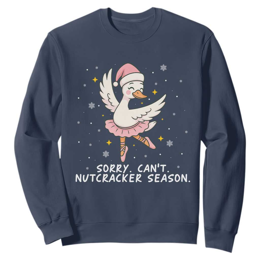 Nutcracker Goose Ballet Christmas Sweatshirt TS14 Navy Print Your Wear