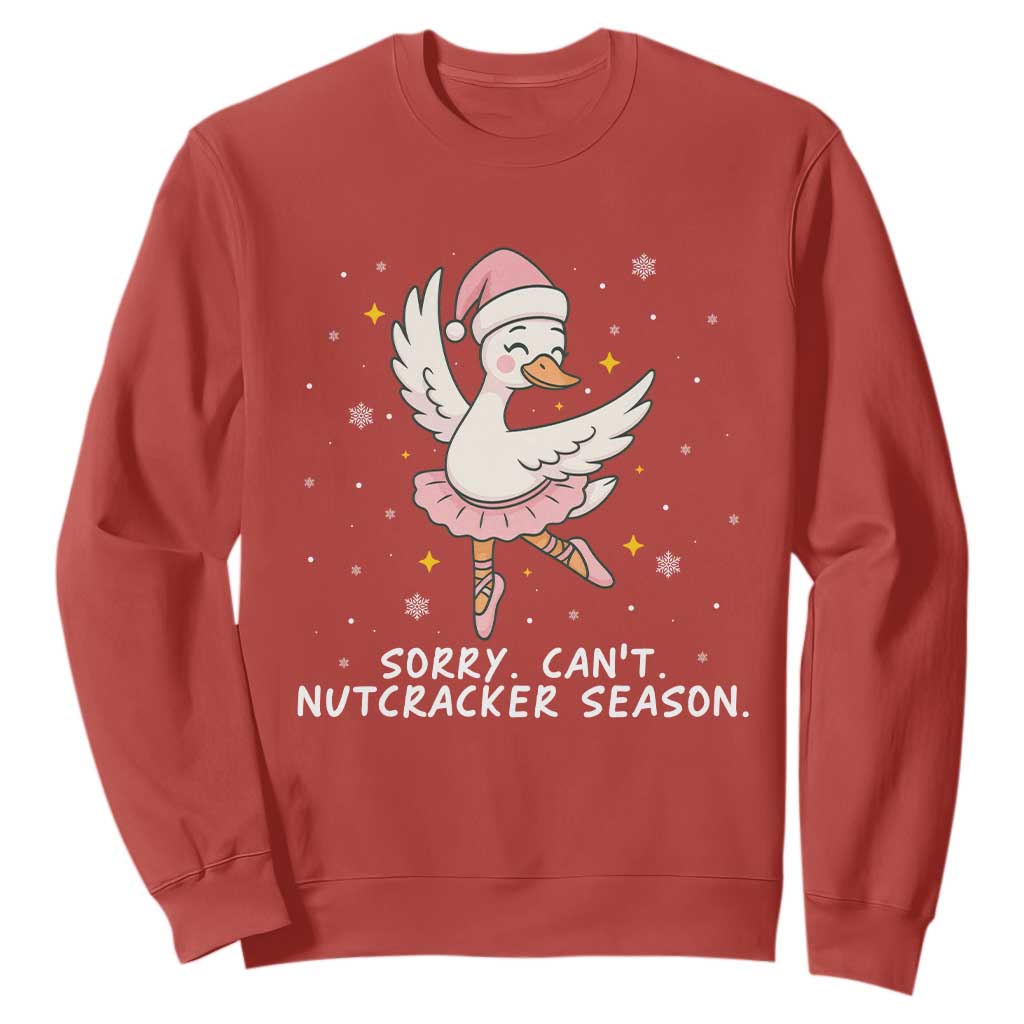 Nutcracker Goose Ballet Christmas Sweatshirt TS14 Red Print Your Wear
