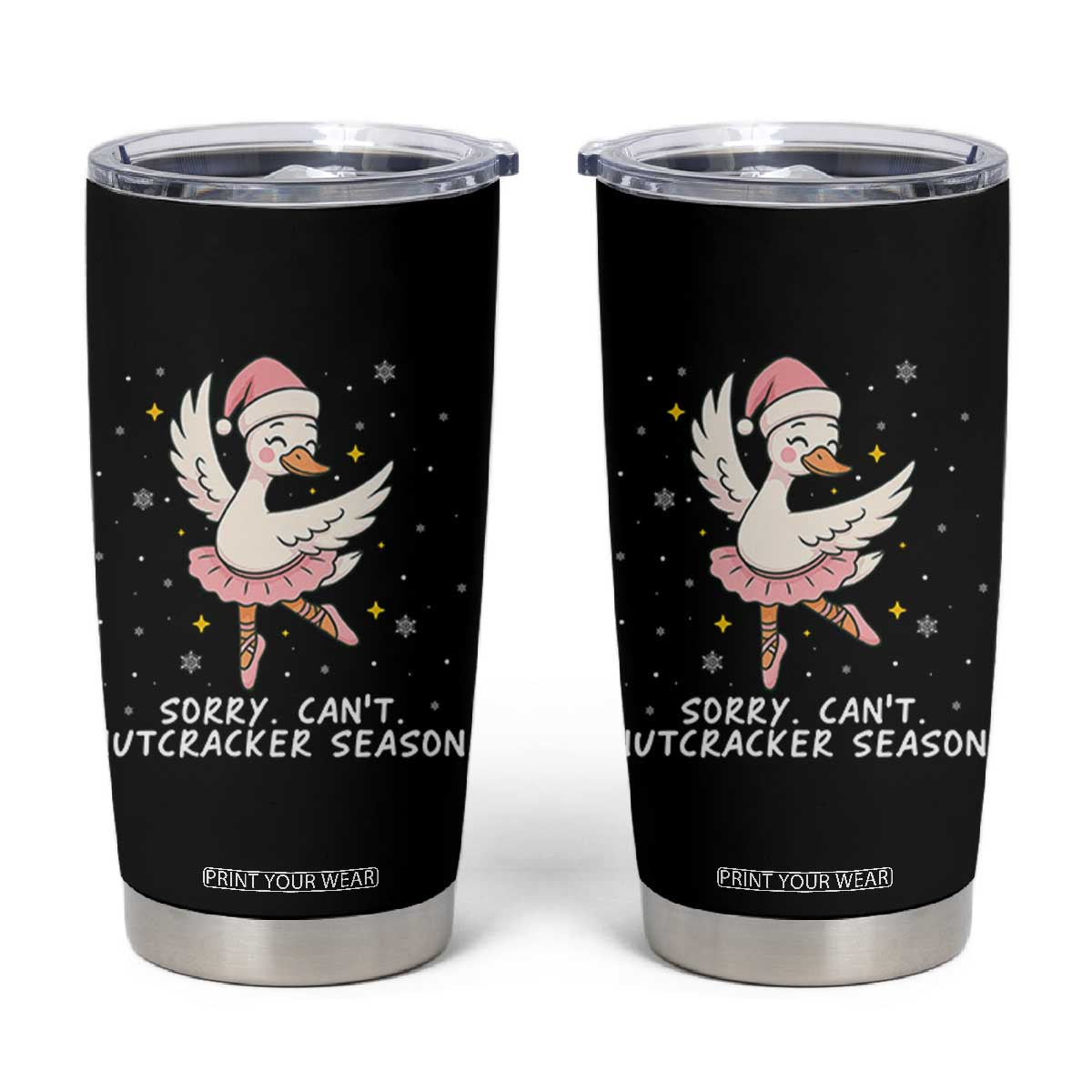Nutcracker Goose Ballet Christmas Tumbler Cup TS14 Black Print Your Wear