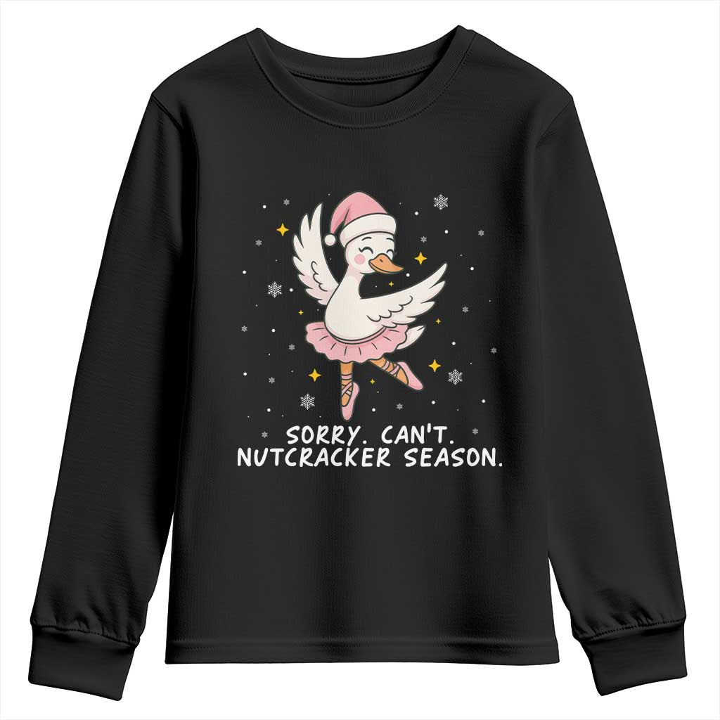 Nutcracker Goose Ballet Christmas Youth Sweatshirt TS14 Black Print Your Wear