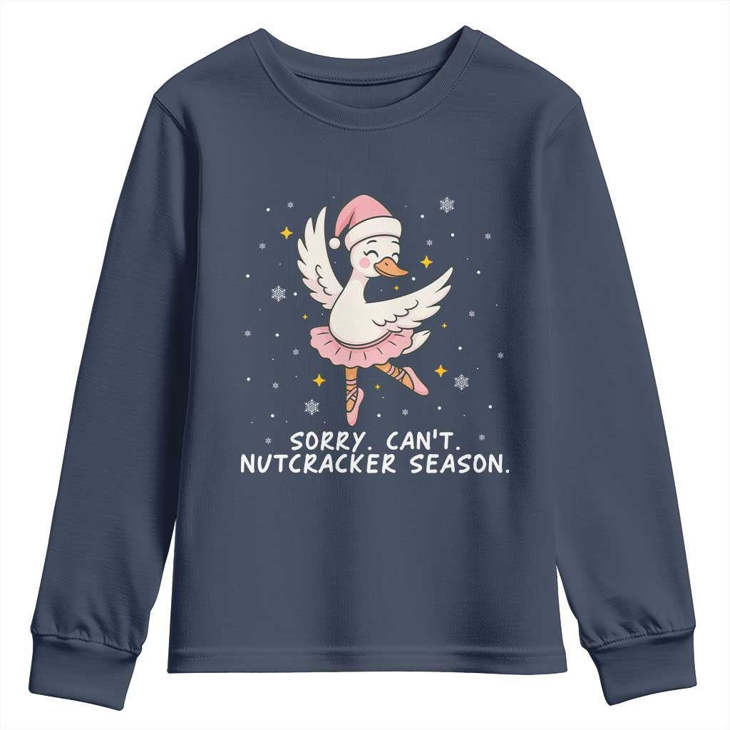 Nutcracker Goose Ballet Christmas Youth Sweatshirt TS14 Navy Print Your Wear