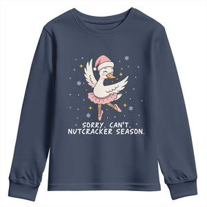 Nutcracker Goose Ballet Christmas Youth Sweatshirt TS14 Navy Print Your Wear