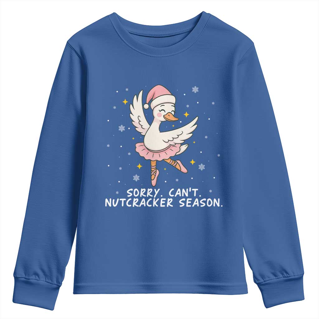 Nutcracker Goose Ballet Christmas Youth Sweatshirt TS14 Royal Blue Print Your Wear