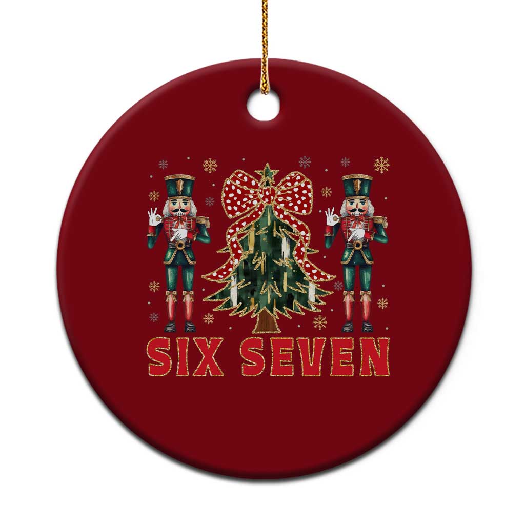 67 Six Seven Nutcracker Christmas Meme Ceramic Ornament TS14 1pc Red Print Your Wear