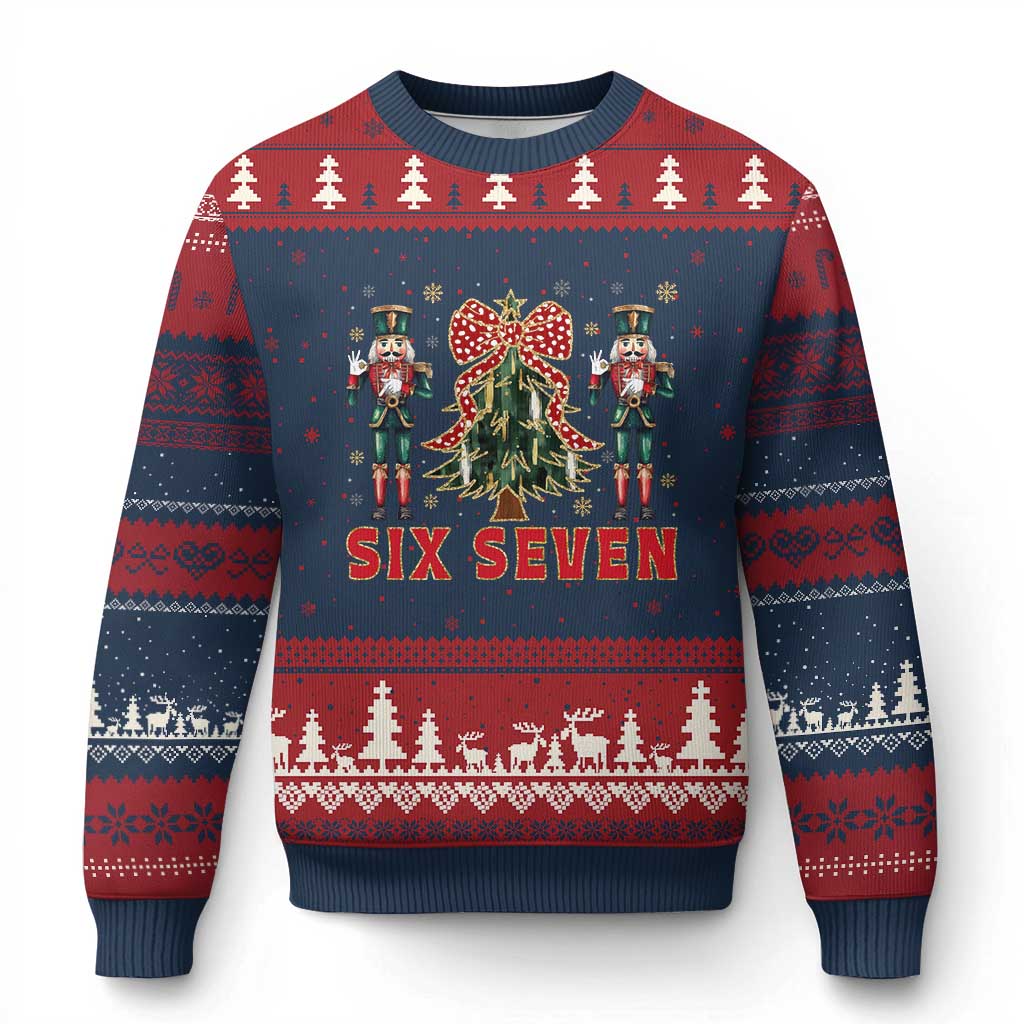 67 Six Seven Nutcracker Christmas Meme Ugly Christmas Sweater TS14 Navy Red Print Your Wear