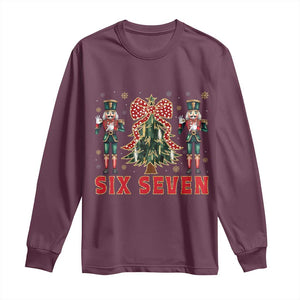67 Six Seven Nutcracker Christmas Meme Long Sleeve Shirt TS14 Maroon Print Your Wear