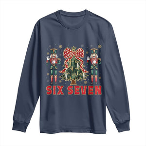 67 Six Seven Nutcracker Christmas Meme Long Sleeve Shirt TS14 Navy Print Your Wear