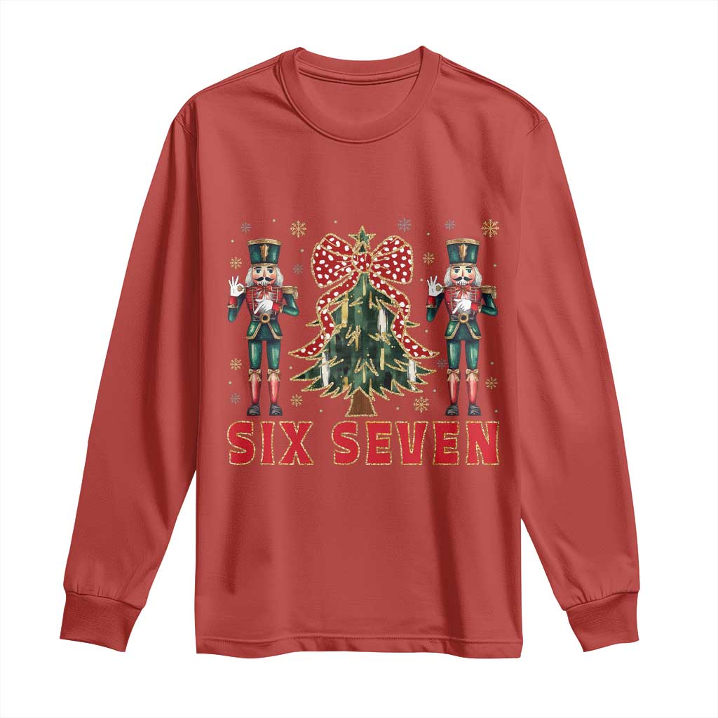 67 Six Seven Nutcracker Christmas Meme Long Sleeve Shirt TS14 Red Print Your Wear