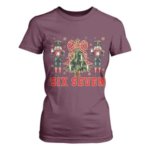 67 Six Seven Nutcracker Christmas Meme T Shirt For Women TS14 Maroon Print Your Wear