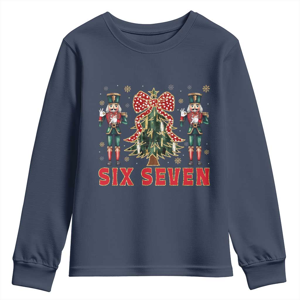 67 Six Seven Nutcracker Christmas Meme Youth Sweatshirt TS14 Navy Print Your Wear