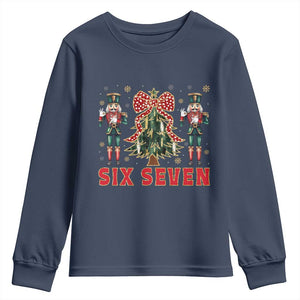 67 Six Seven Nutcracker Christmas Meme Youth Sweatshirt TS14 Navy Print Your Wear
