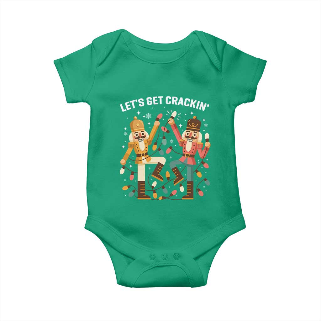 Funny Nutcracker Christmas Baby Onesie Let Us Get Crackin TS14 Irish Green Print Your Wear