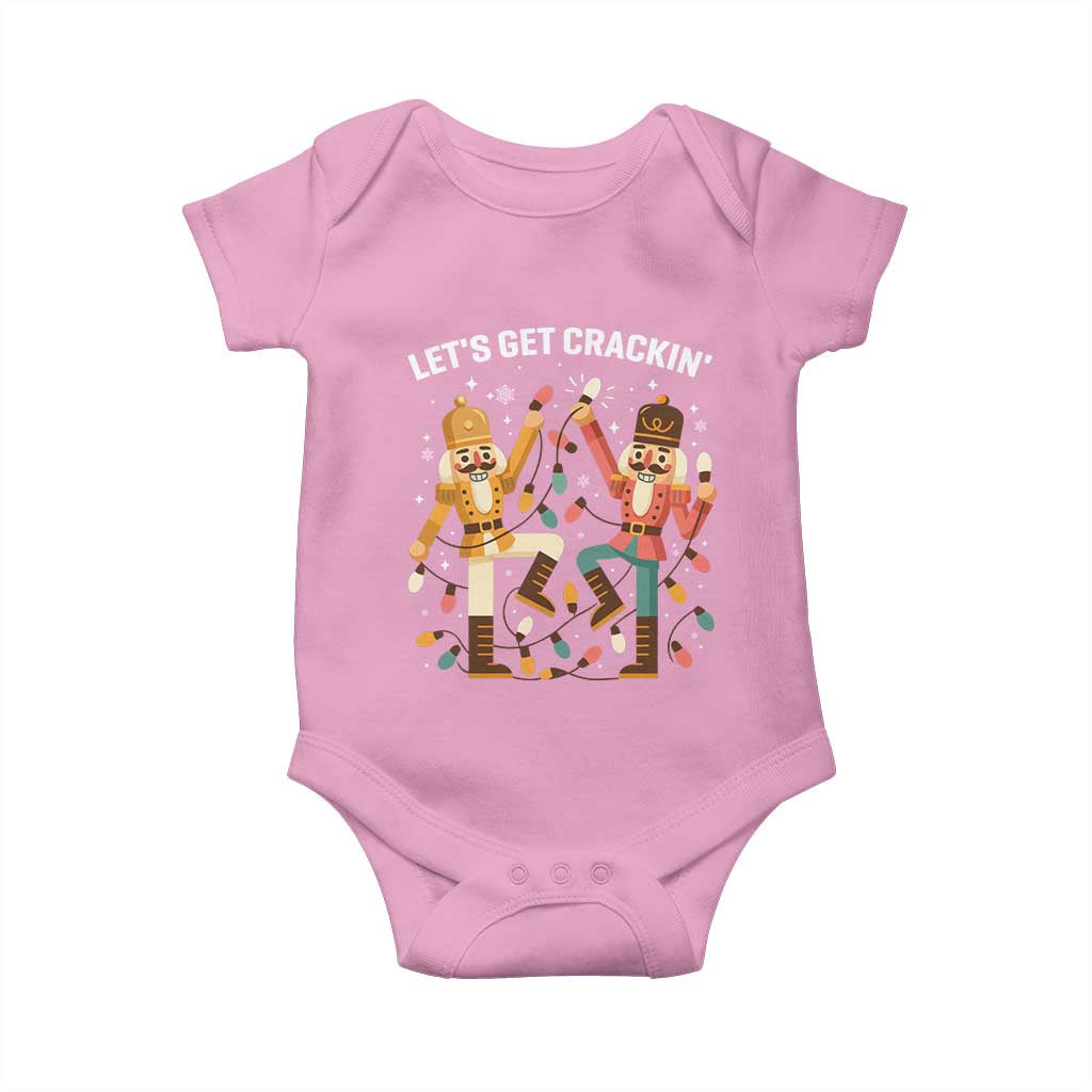 Funny Nutcracker Christmas Baby Onesie Let Us Get Crackin TS14 Light Pink Print Your Wear