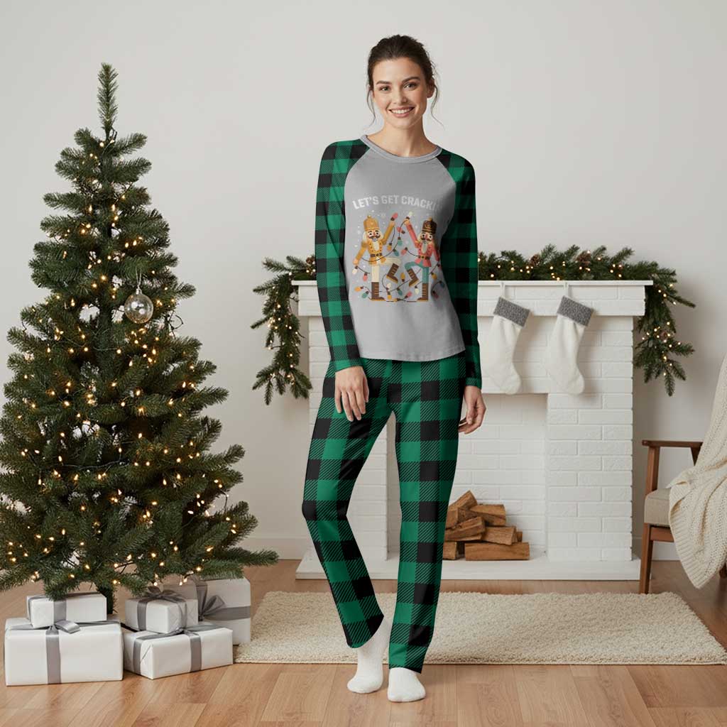 Funny Nutcracker Christmas Plaid Pajama Set Let Us Get Crackin TS14 Green Plaid Print Your Wear