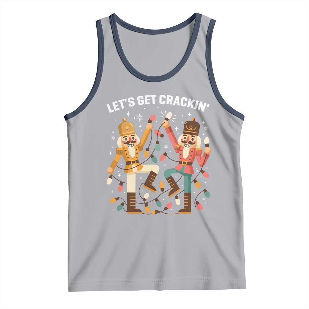 Funny Nutcracker Christmas Tank Top Let Us Get Crackin TS14 Athletic Heather Navy Print Your Wear