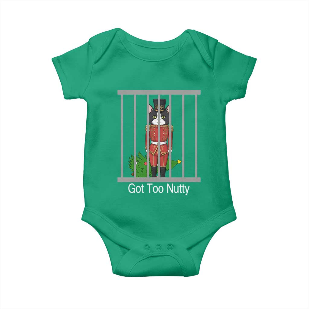 Funny Cat Nutcracker Christmas Baby Onesie Got Too Nutty TS14 Irish Green Print Your Wear