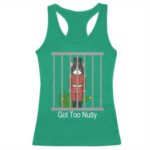 Funny Cat Nutcracker Christmas Racerback Tank Top Got Too Nutty TS14 Irish Green Print Your Wear