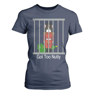 Funny Cat Nutcracker Christmas T Shirt For Women Got Too Nutty TS14 Navy Print Your Wear