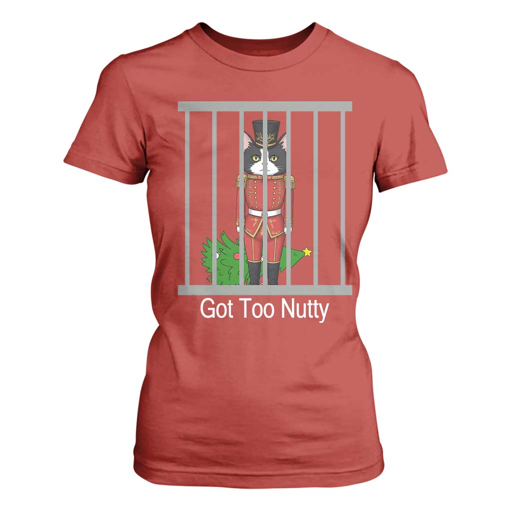 Funny Cat Nutcracker Christmas T Shirt For Women Got Too Nutty TS14 Red Print Your Wear