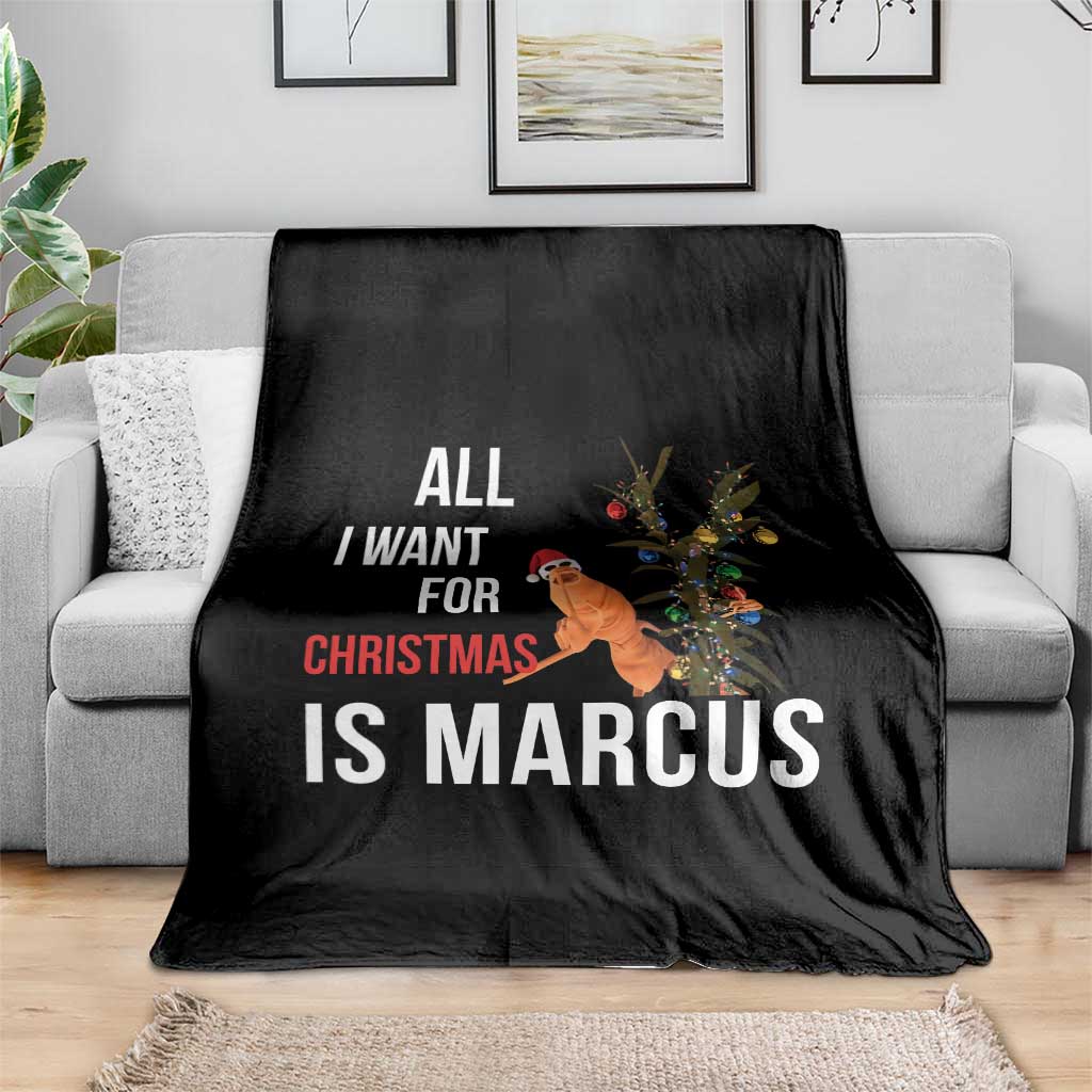 Marcus The Worm Robert Christmas Meme Throw Blanket All I Want For Xmas Is Marcus TS14 Print Your Wear