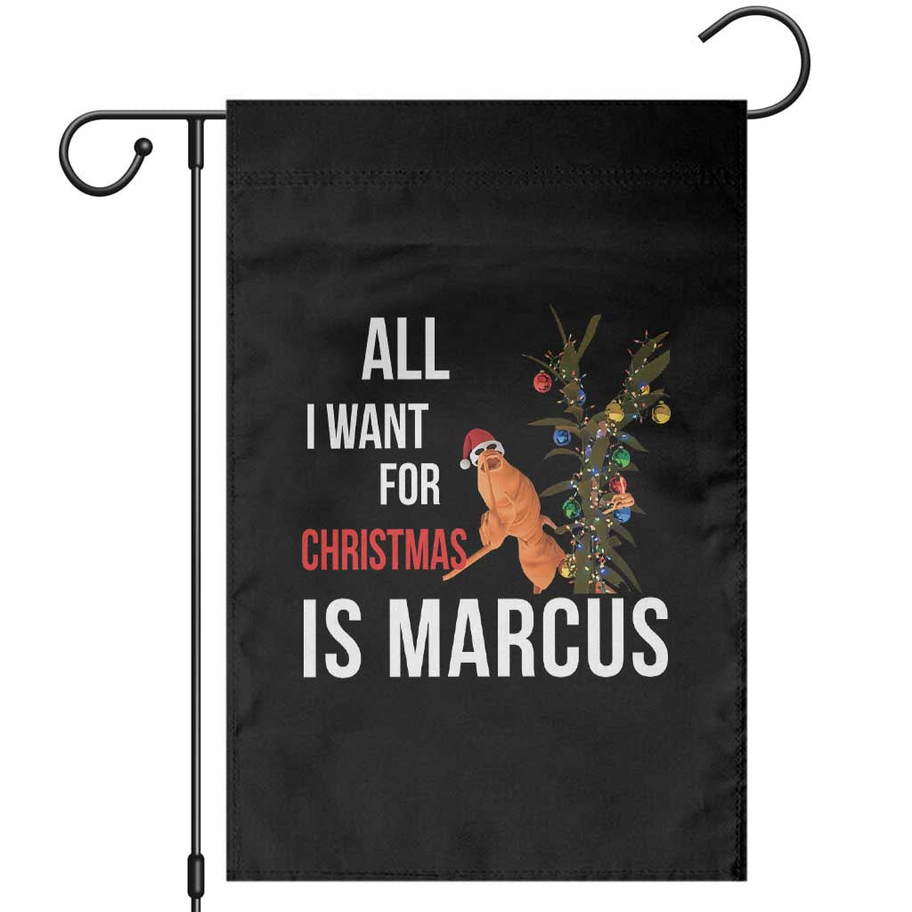 Marcus The Worm Robert Christmas Meme Garden Flag All I Want For Xmas Is Marcus TS14 Black Print Your Wear
