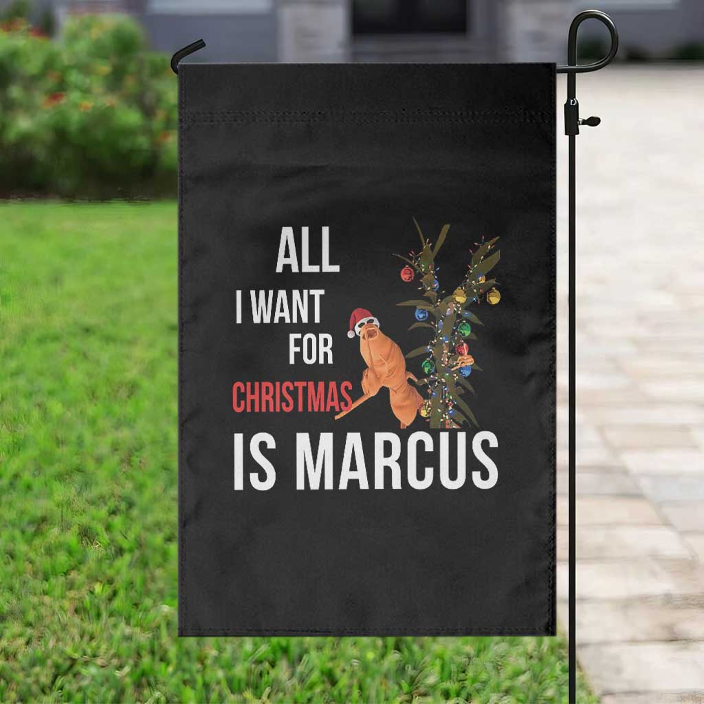 Marcus The Worm Robert Christmas Meme Garden Flag All I Want For Xmas Is Marcus TS14 Print Your Wear