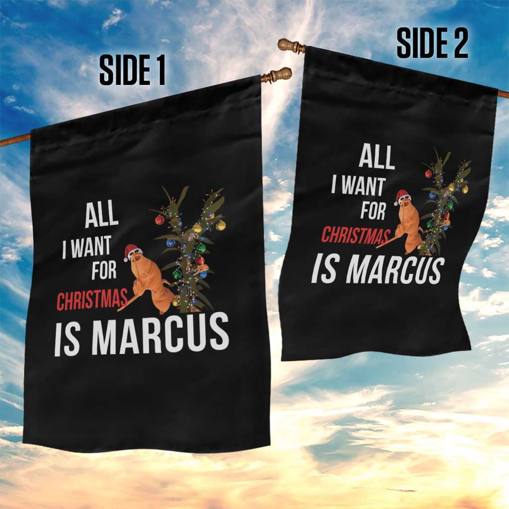 Marcus The Worm Robert Christmas Meme Garden Flag All I Want For Xmas Is Marcus TS14 Print Your Wear