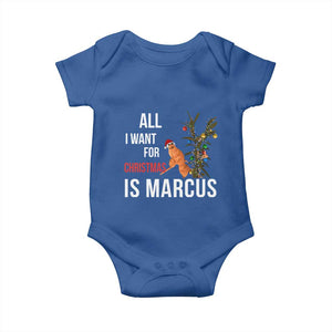 Marcus The Worm Robert Christmas Meme Baby Onesie All I Want For Xmas Is Marcus TS14 Royal Blue Print Your Wear