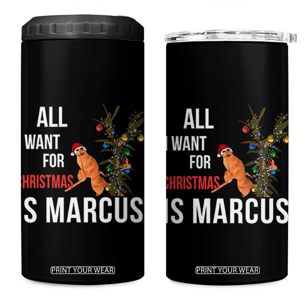 Marcus The Worm Robert Christmas Meme 4 in 1 Can Cooler Tumbler All I Want For Xmas Is Marcus TS14 One Size: 16 oz Black Print Your Wear