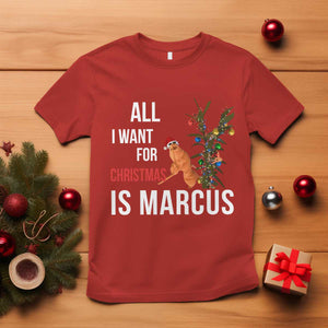Marcus The Worm Robert Christmas Meme T Shirt All I Want For Xmas Is Marcus TS14 Red Print Your Wear