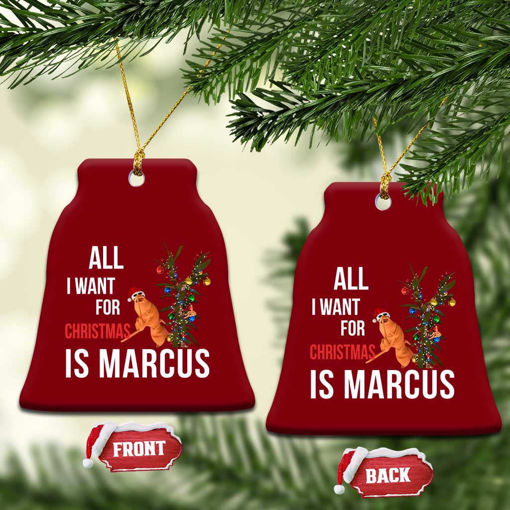 Marcus The Worm Robert Christmas Meme Ceramic Ornament All I Want For Xmas Is Marcus TS14 Print Your Wear
