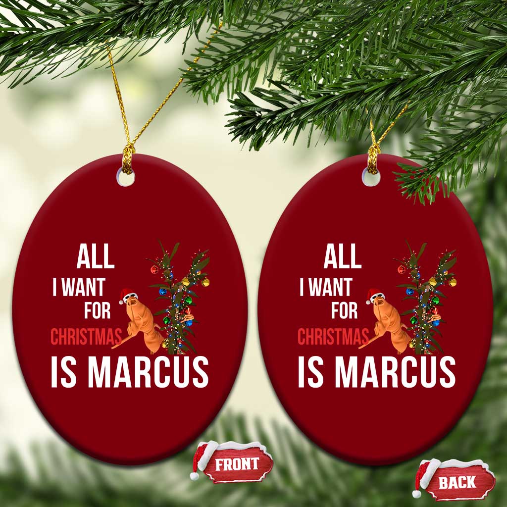 Marcus The Worm Robert Christmas Meme Ceramic Ornament All I Want For Xmas Is Marcus TS14 Print Your Wear
